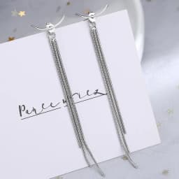 CIAXY Silver Color Geometric Rhombus Earrings for Women Temperament Tassel Long Ear Line Earring 2021 Fashion Jewelry Gift
