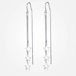 CIAXY Silver Color Geometric Rhombus Earrings for Women Temperament Tassel Long Ear Line Earring 2021 Fashion Jewelry Gift