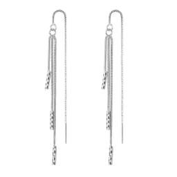 CIAXY Silver Color Geometric Rhombus Earrings for Women Temperament Tassel Long Ear Line Earring 2021 Fashion Jewelry Gift