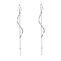 CIAXY Silver Color Geometric Rhombus Earrings for Women Temperament Tassel Long Ear Line Earring 2021 Fashion Jewelry Gift