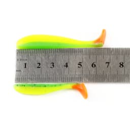 5pcs/Lot Soft Lures 50mm 70mm T Tail Jigging Wobblers Fishing Lure Tackle Double Color Bass Pike Aritificial Silicone Swimbait