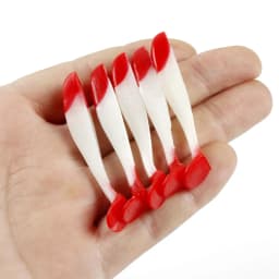 5pcs/Lot Soft Lures 50mm 70mm T Tail Jigging Wobblers Fishing Lure Tackle Double Color Bass Pike Aritificial Silicone Swimbait