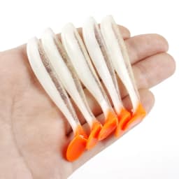 5pcs/Lot Soft Lures 50mm 70mm T Tail Jigging Wobblers Fishing Lure Tackle Double Color Bass Pike Aritificial Silicone Swimbait