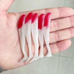 5pcs/Lot Soft Lures 50mm 70mm T Tail Jigging Wobblers Fishing Lure Tackle Double Color Bass Pike Aritificial Silicone Swimbait