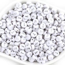 100pcs/lot Acrylic Silver Color Letter Beads Charms A-Z DIY Loose Beads Initial Alphabe Letter Beads Fit Women Bracelet Making