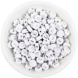 100pcs/lot Acrylic Silver Color Letter Beads Charms A-Z DIY Loose Beads Initial Alphabe Letter Beads Fit Women Bracelet Making