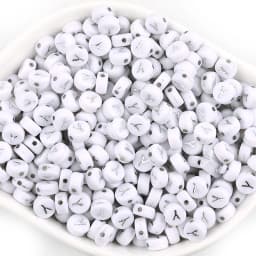 100pcs/lot Acrylic Silver Color Letter Beads Charms A-Z DIY Loose Beads Initial Alphabe Letter Beads Fit Women Bracelet Making