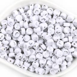 100pcs/lot Acrylic Silver Color Letter Beads Charms A-Z DIY Loose Beads Initial Alphabe Letter Beads Fit Women Bracelet Making
