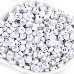 100pcs/lot Acrylic Silver Color Letter Beads Charms A-Z DIY Loose Beads Initial Alphabe Letter Beads Fit Women Bracelet Making