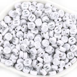 100pcs/lot Acrylic Silver Color Letter Beads Charms A-Z DIY Loose Beads Initial Alphabe Letter Beads Fit Women Bracelet Making