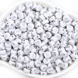 100pcs/lot Acrylic Silver Color Letter Beads Charms A-Z DIY Loose Beads Initial Alphabe Letter Beads Fit Women Bracelet Making