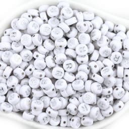 100pcs/lot Acrylic Silver Color Letter Beads Charms A-Z DIY Loose Beads Initial Alphabe Letter Beads Fit Women Bracelet Making