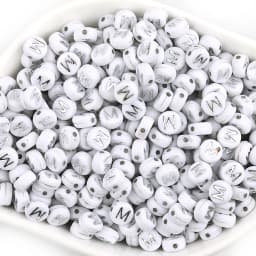 100pcs/lot Acrylic Silver Color Letter Beads Charms A-Z DIY Loose Beads Initial Alphabe Letter Beads Fit Women Bracelet Making