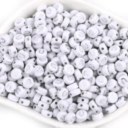 100pcs/lot Acrylic Silver Color Letter Beads Charms A-Z DIY Loose Beads Initial Alphabe Letter Beads Fit Women Bracelet Making