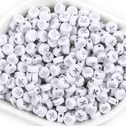 100pcs/lot Acrylic Silver Color Letter Beads Charms A-Z DIY Loose Beads Initial Alphabe Letter Beads Fit Women Bracelet Making