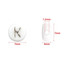 100pcs/lot Acrylic Silver Color Letter Beads Charms A-Z DIY Loose Beads Initial Alphabe Letter Beads Fit Women Bracelet Making