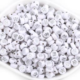 100pcs/lot Acrylic Silver Color Letter Beads Charms A-Z DIY Loose Beads Initial Alphabe Letter Beads Fit Women Bracelet Making
