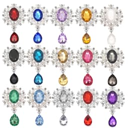 NEW 26 * 46mm 10Pcs Crystal Rhinestone Brooch Accessories DIY Wedding Invitation Card Wine Glass Gift Box Creative Decoration