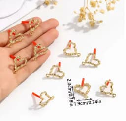 10Pcs DIY Earrings Setting Matt Golden Square Hollow Star Stud Earrings Connectors Earrings Base for Jewelry Making Accessories