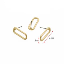 10Pcs DIY Earrings Setting Matt Golden Square Hollow Star Stud Earrings Connectors Earrings Base for Jewelry Making Accessories