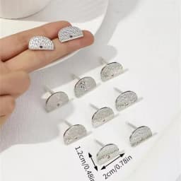 10Pcs DIY Earrings Setting Matt Golden Square Hollow Star Stud Earrings Connectors Earrings Base for Jewelry Making Accessories