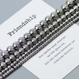 WYLeeS Grid/Tire shape Stainless steel beads 3 4 6 8mm Round Spacer Loose Beads for Jewelry Necklace Bracelet Making DIY Finding