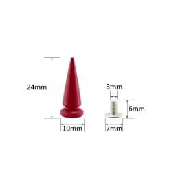 10Sets 10*24mm Cone Colorful Spikes And Studs For Clothes DIY Handmade Cool Punk Garment Rivets Leather Craft Bag Shoes
