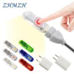 Touch Switch DC5V USB LED Mini Book Light 1.5W LED Desk Reading Lamp Red Blue Green White Portable Flexible USB LED Night Lights