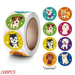 50-500pcs Kids Reward Sticker Puppy Dog Pattern Encouragement Stickers for Teachers Cute Animals Stickers Stationery Stickers