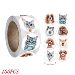 50-500pcs Kids Reward Sticker Puppy Dog Pattern Encouragement Stickers for Teachers Cute Animals Stickers Stationery Stickers