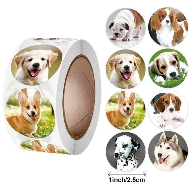 50-500pcs Kids Reward Sticker Puppy Dog Pattern Encouragement Stickers for Teachers Cute Animals Stickers Stationery Stickers