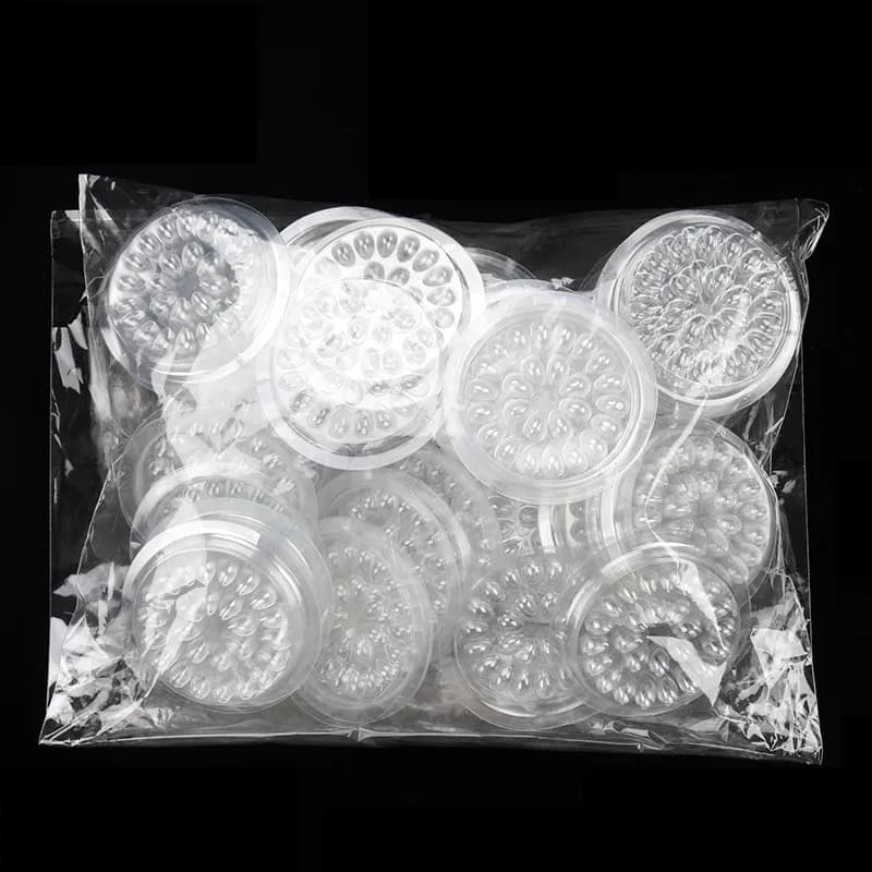 HOT 100 pcs Disposable Holder Sticker Glue Adhesive Pallet For Eyelash Extension Eyelash Makeup Tools Plastic Flower Eyelash