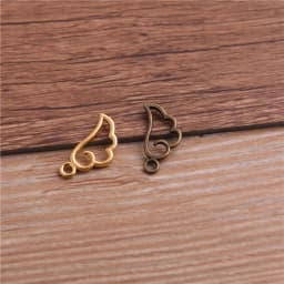 60PCS 9*18mm Metal Alloy Three Color Mini Hollow Wing Charms Pendants for Jewelry Making DIY Handmade Craft
