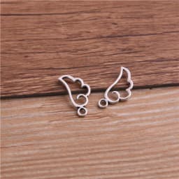 60PCS 9*18mm Metal Alloy Three Color Mini Hollow Wing Charms Pendants for Jewelry Making DIY Handmade Craft