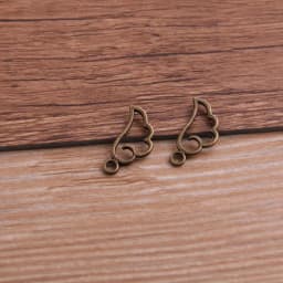 60PCS 9*18mm Metal Alloy Three Color Mini Hollow Wing Charms Pendants for Jewelry Making DIY Handmade Craft