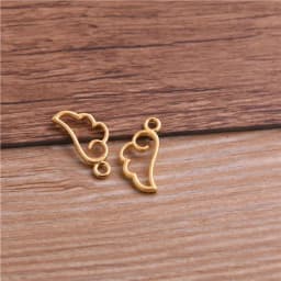 60PCS 9*18mm Metal Alloy Three Color Mini Hollow Wing Charms Pendants for Jewelry Making DIY Handmade Craft