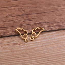 60PCS 9*18mm Metal Alloy Three Color Mini Hollow Wing Charms Pendants for Jewelry Making DIY Handmade Craft