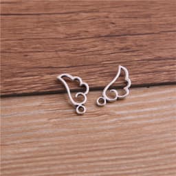 60PCS 9*18mm Metal Alloy Three Color Mini Hollow Wing Charms Pendants for Jewelry Making DIY Handmade Craft