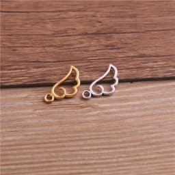 60PCS 9*18mm Metal Alloy Three Color Mini Hollow Wing Charms Pendants for Jewelry Making DIY Handmade Craft