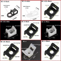 Cable Organizer Saddle Cable Tie Mount HC-1 HC-2 Wire Management Base Holder Wire Fixing Clamp Screw Hole Mounter for Home Offic