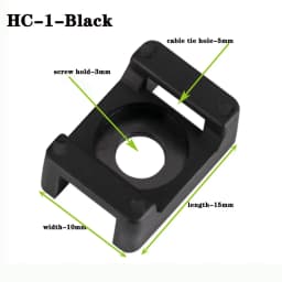 Cable Organizer Saddle Cable Tie Mount HC-1 HC-2 Wire Management Base Holder Wire Fixing Clamp Screw Hole Mounter for Home Offic