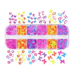 Fluorescent Bubble Sequins Epoxy Resin Glitter Filling Hollow Round Shape Slime Slices Neon Nail Art Flakes Resin Shaker Filler