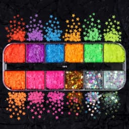 Fluorescent Bubble Sequins Epoxy Resin Glitter Filling Hollow Round Shape Slime Slices Neon Nail Art Flakes Resin Shaker Filler