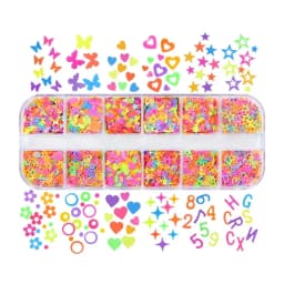 Fluorescent Bubble Sequins Epoxy Resin Glitter Filling Hollow Round Shape Slime Slices Neon Nail Art Flakes Resin Shaker Filler