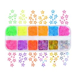 Fluorescent Bubble Sequins Epoxy Resin Glitter Filling Hollow Round Shape Slime Slices Neon Nail Art Flakes Resin Shaker Filler
