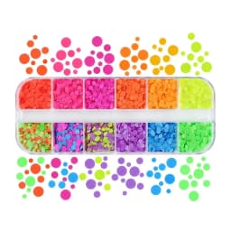 Fluorescent Bubble Sequins Epoxy Resin Glitter Filling Hollow Round Shape Slime Slices Neon Nail Art Flakes Resin Shaker Filler