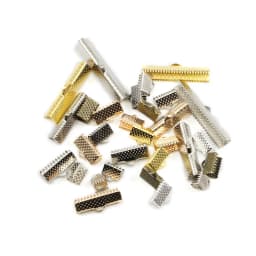 10-50pcs Crimp Beads Cove Clasps Cord End Caps String Ribbon Leather Clip Foldover Connectors Supplies For DIY Jewelry Findings