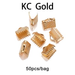 10-50pcs Crimp Beads Cove Clasps Cord End Caps String Ribbon Leather Clip Foldover Connectors Supplies For DIY Jewelry Findings