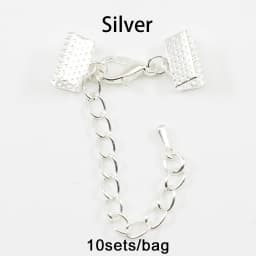 10-50pcs Crimp Beads Cove Clasps Cord End Caps String Ribbon Leather Clip Foldover Connectors Supplies For DIY Jewelry Findings