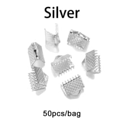 10-50pcs Crimp Beads Cove Clasps Cord End Caps String Ribbon Leather Clip Foldover Connectors Supplies For DIY Jewelry Findings
